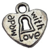 Pendant, Zinc Alloy Jewelry Findings, Heart, 12x12mm, Sold by Bag