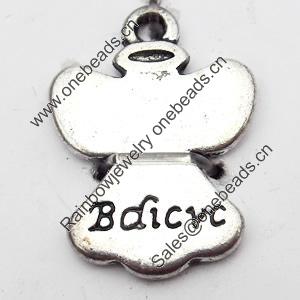 Pendant, Zinc Alloy Jewelry Findings, 15x20mm, Sold by Bag