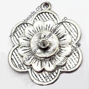 Pendant, Zinc Alloy Jewelry Findings, Flower, 27x34mm, Sold by Bag