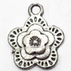 Pendant, Zinc Alloy Jewelry Findings, Flower, 15x18mm, Sold by Bag