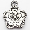 Pendant, Zinc Alloy Jewelry Findings, Flower, 15x18mm, Sold by Bag