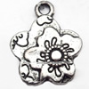 Pendant, Zinc Alloy Jewelry Findings, Flower, 15x18mm, Sold by Bag