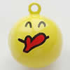 Brass Enamel Small Bell Charm, Lead-free 19mm Hole:about 2.5mm, Sold by PC