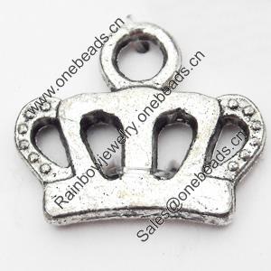 Pendant, Zinc Alloy Jewelry Findings, 15x13mm, Sold by Bag