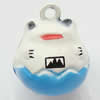 Brass Enamel Small Bell Charm, Lead-free 16.5x16.5x16mm Hole:about 2mm, Sold by PC