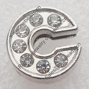 Slider, Zinc Alloy Bracelet Findinds, 12x12mm, Interior Diameter:8x2mm, Sold by PC