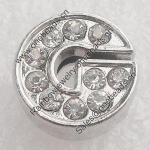 Slider, Zinc Alloy Bracelet Findinds, 12x12mm, Interior Diameter:8x1.8mm, Sold by PC