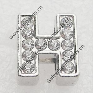 Slider, Zinc Alloy Bracelet Findinds, 12x11mm, Interior Diameter:8x2mm, Sold by PC