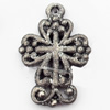 Pendant, Zinc Alloy Jewelry Findings, Cross, 15x22mm, Sold by Bag