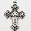 Pendant, Zinc Alloy Jewelry Findings, Cross, 19x28mm, Sold by Bag