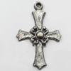 Pendant, Zinc Alloy Jewelry Findings, Cross, 27x41mm, Sold by Bag