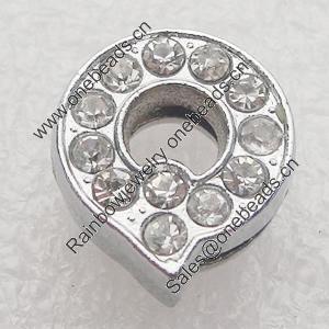 Slider, Zinc Alloy Bracelet Findinds, 14x12mm, Interior Diameter:8x1.5mm, Sold by PC