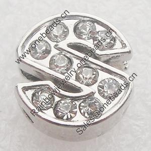 Slider, Zinc Alloy Bracelet Findinds, 12x11mm, Interior Diameter:8x2mm, Sold by PC