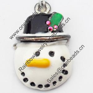 Zinc Alloy Christmas Charm/Pendant, 15x25mm, Sold by Bag