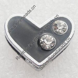 Slider, Zinc Alloy Bracelet Findinds, 13x16mm, Interior Diameter:8x1.5mm, Sold by PC