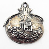 Pendant, Zinc Alloy Jewelry Findings, 21x22mm, Sold by Bag