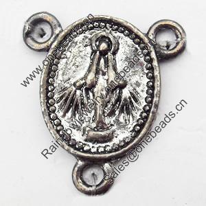 Connector, Zinc Alloy Jewelry Findings, 19x20mm, Sold by Bag