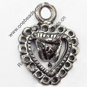 Pendant, Zinc Alloy Jewelry Findings, 11x15mm, Sold by Bag