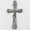 Pendant, Zinc Alloy Jewelry Findings, Cross, 19x33mm, Sold by Bag