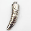 Pendant, Zinc Alloy Jewelry Findings, 7x24mm, Sold by Bag