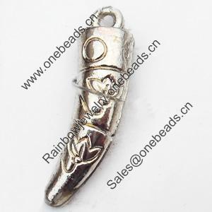 Pendant, Zinc Alloy Jewelry Findings, 7x24mm, Sold by Bag