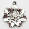 Pendant, Zinc Alloy Jewelry Findings, Flower, 23x25mm, Sold by Bag