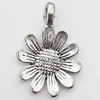 Pendant, Zinc Alloy Jewelry Findings, Flower, 20x29mm, Sold by Bag