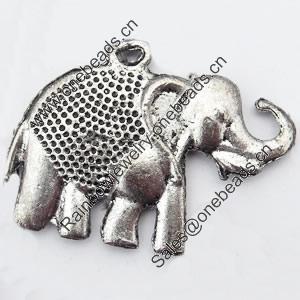 Pendant, Zinc Alloy Jewelry Findings, elephant, 28x27mm, Sold by Bag