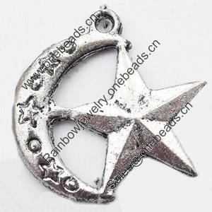 Pendant, Zinc Alloy Jewelry Findings, 32x33mm, Sold by Bag