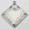 Pendant, Zinc Alloy Jewelry Findings, 29x32mm, Sold by Bag