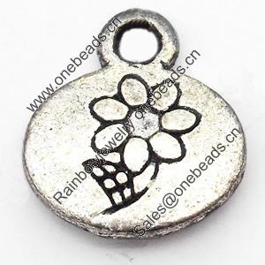 Pendant, Zinc Alloy Jewelry Findings, 11x13mm, Sold by Bag