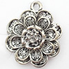 Pendant, Zinc Alloy Jewelry Findings, Flower, 22x27mm, Sold by Bag