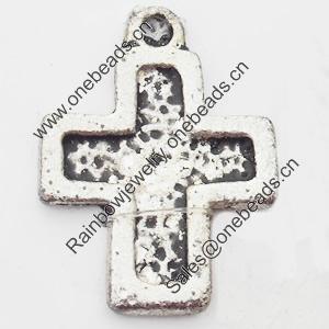 Pendant, Zinc Alloy Jewelry Findings, Cross, 20x26mm, Sold by Bag