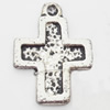 Pendant, Zinc Alloy Jewelry Findings, Cross, 20x26mm, Sold by Bag