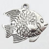 Pendant, Zinc Alloy Jewelry Findings, Fish, 35x32mm, Sold by Bag