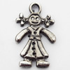 Pendant, Zinc Alloy Jewelry Findings, Girl, 17x29mm, Sold by Bag