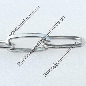 Iron Jewelry Chains, Lead-free Link's size:20.6x9.2mm, thickness:2mm, Sold by Group
