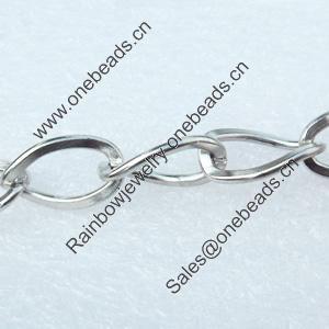 Iron Jewelry Chains, Lead-free Link's size:15.5x10mm, thickness:2mm, Sold by Group