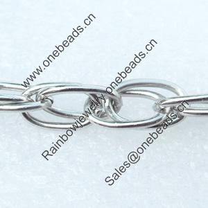 Iron Jewelry Chains, Lead-free Link's size:12x7mm, thickness:1mm, Sold by Group