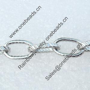 Iron Jewelry Chains, Lead-free Link's size:11.5x6.3mm, thickness:2mm, Sold by Group