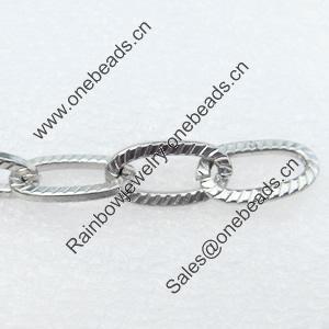 Iron Jewelry Chains, Lead-free Link's size:17.2x9.1mm, thickness:2mm, Sold by Group
