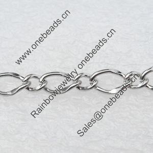 Iron Jewelry Chains, Lead-free Link's size:8x5mm,3.5x4.5mm thickness:1,0.5mm, Sold by Group