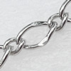 Iron Jewelry Chains, Lead-free Link's size:10x7mm,5x4mm thickness:2mm,1mm, Sold by Group