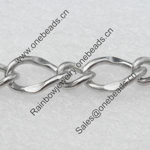 Iron Jewelry Chains, Lead-free Link's size:8x12mm,7x5mm, thickness:2mm,1mm, Sold by Group