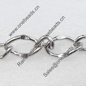Iron Jewelry Chains, Lead-free Link's size:11x19mm,8x10mm, thickness:3mm,2mm, Sold by Group
