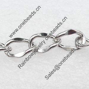 Iron Jewelry Chains, Lead-free Link's size:10x7mm, thickness:1.5mm, Sold by Group