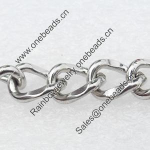 Iron Jewelry Chains, Lead-free Link's size:10.7x8.4mm, thickness:2mm, Sold by Group