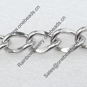 Iron Jewelry Chains, Lead-free Link's size:12.1x9mm, thickness:1.5mm, Sold by Group