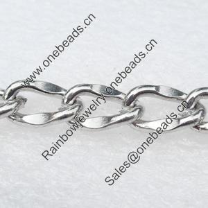 Iron Jewelry Chains, Lead-free Link's size:12x7.5mm, thickness:2mm, Sold by Group