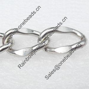 Iron Jewelry Chains, Lead-free Link's size:20.7x12.6mm, thickness:3mm, Sold by Group